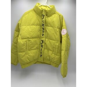 Juicy Couture Puffer Jacket Women's N Neon Yellow Chartreuse Pink Lined NWT